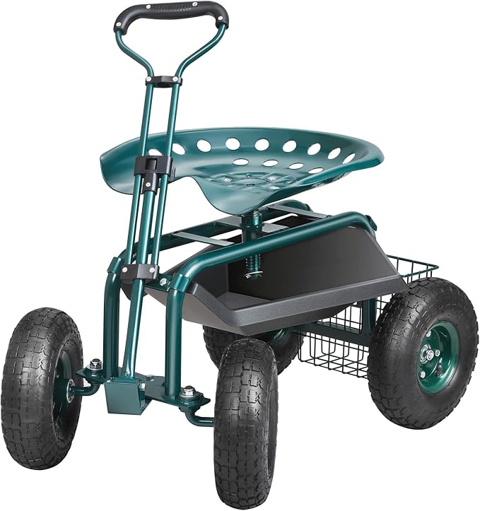 VEVOR Garden Cart Rolling Workseat - Image 10