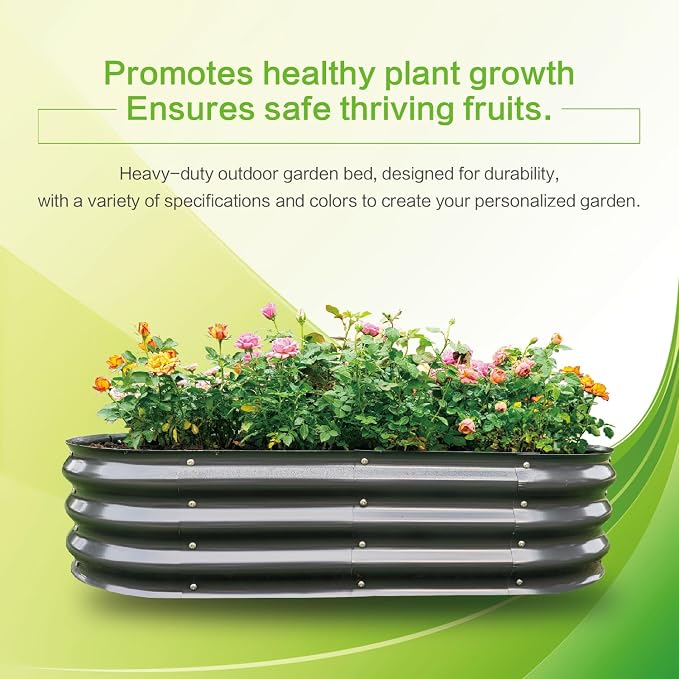 Gardmax 2 Pack Galvanized Raised Garden Bed, Lightweight Planter Boxes Outdoor - Image 6