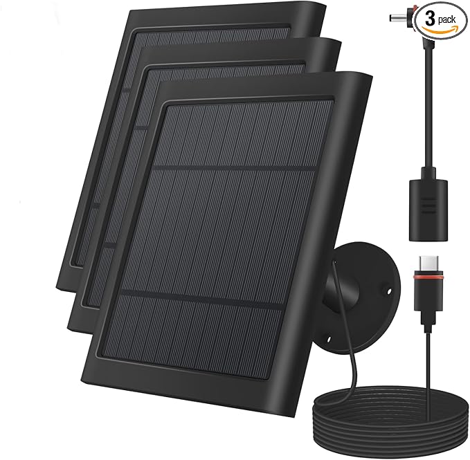 3 Pack 4W Solar Charger for Spotlight & Stick Up Outdoor Cam, High Efficiency by Paodekua