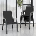 Patio Chairs Set of 6, Stackable Outdoor Dining Chairs by Vimstora