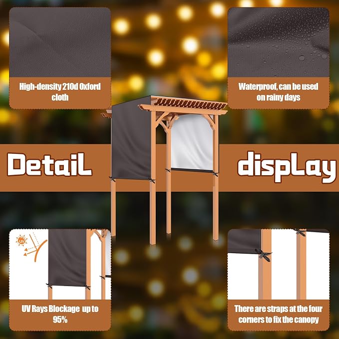 Universal Pergola Replacement Canopy Outdoor Canopy Shade Cover Waterproof - Image 3