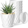 4 Inch Plant Pots, 6 Pack Indoor Flower Pots, Planters by SQKH