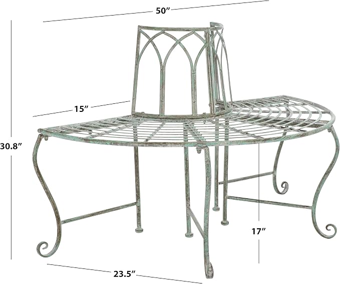 SAFAVIEH Outdoor Furniture Collection – Abia Antique Dark Green Distressed - Image 3