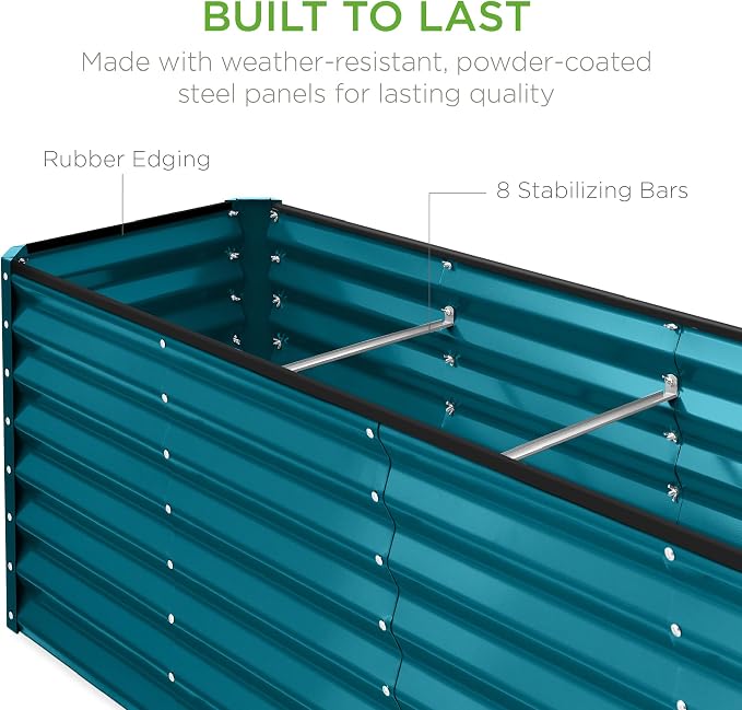 Best Choice Products 8x2x2ft Raised Outdoor Metal Garden Bed, Deep Root Box - Image 7