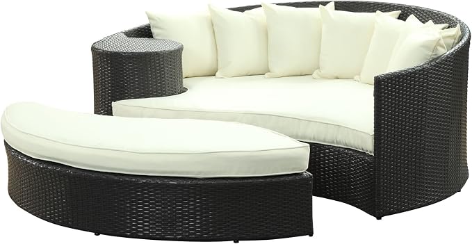 Modway Taiji Outdoor Patio Daybed in Espresso White by Modway