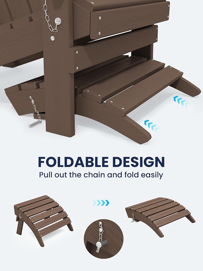 KINGYES Folding Adirondack Ottoman - Image 4