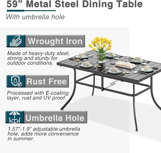 PHI VILLA 7 Piece Outdoor Dining Set - Image 6