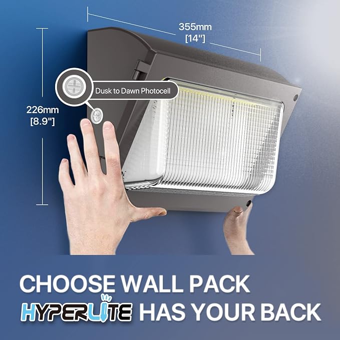 HYPERLITE LED Wall Pack Light 120W 15, 600LM Commercial and Industrial Outdoor - Image 2
