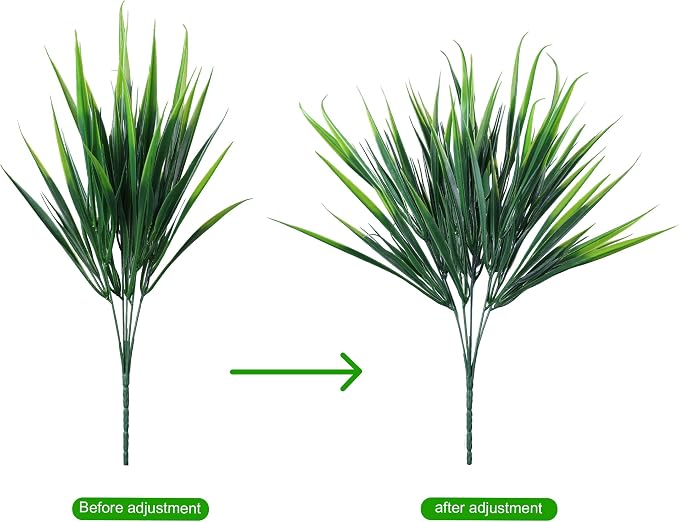 12Pcs Artificial Plants Outdoor Fake Plastic Grass Spring Decoration UV - Image 8