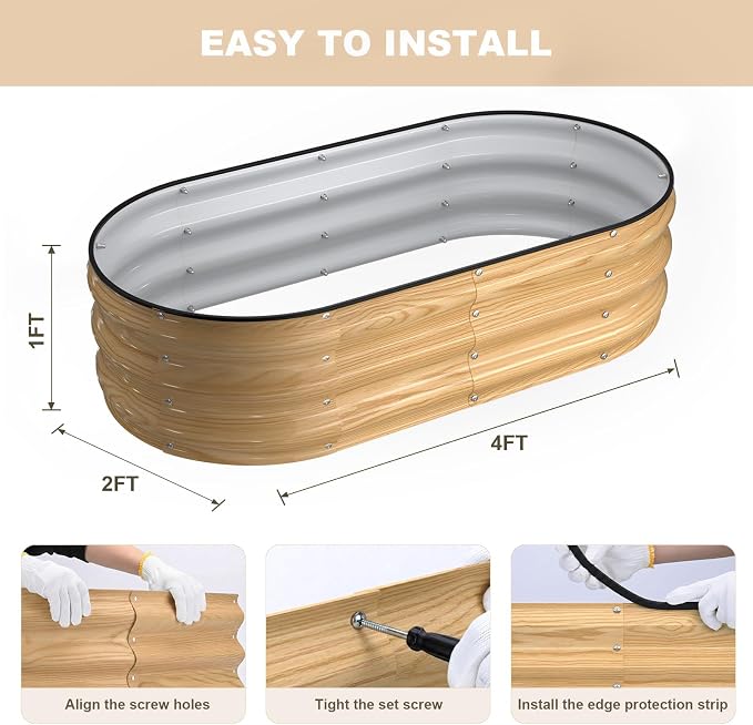 4x2x1FT Galvanized Raised Garden Beds, Raised Garden Bed - Image 4