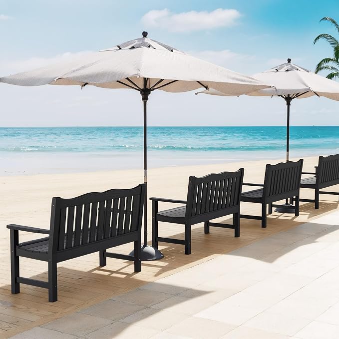 Stoog All-Weather Outdoor Benches Set of 2, Never Fade & Rust-Proof HIPS - Image 9