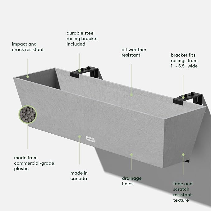 Veradek Pure Series Railing Planter - Image 3