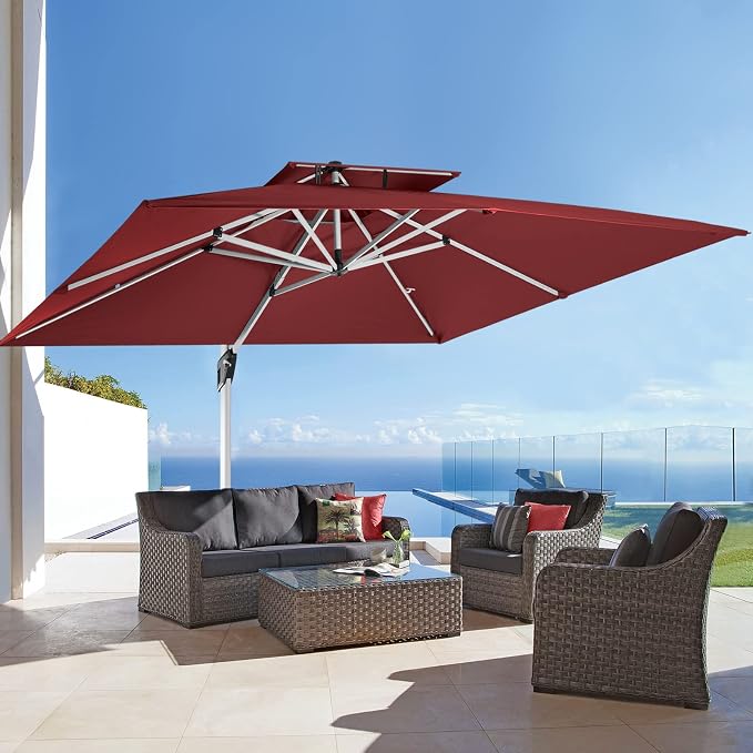 ABCCANOPY Patio Umbrella Cantilever Double Top Outdoor Offset Umbrella - Image 2