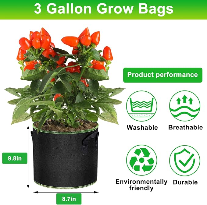 3 Gallon Grow Bags 6 Pack - Image 5