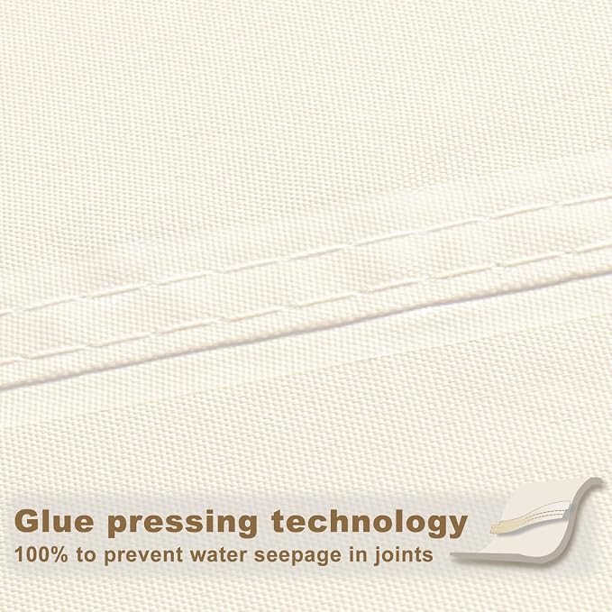 SUNNY GUARD Waterproof Sun Shade Sail 10'x20'x22.4' Cream Right Triangle UV - Image 4