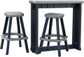 Single Bar Set Includes 2 Barstools Deep Grey Top & Black Base Ideal by LeisureAccents