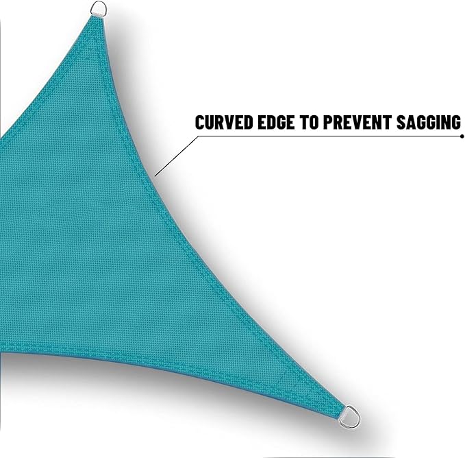 SUNNY GUARD Waterproof Sun Shade Sail 6'x8'x10' Turquoise Blue Right Triangle - Image 5