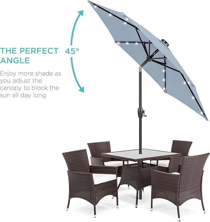 Best Choice Products 7.5ft Outdoor Solar Market Table Patio Umbrella - Image 2