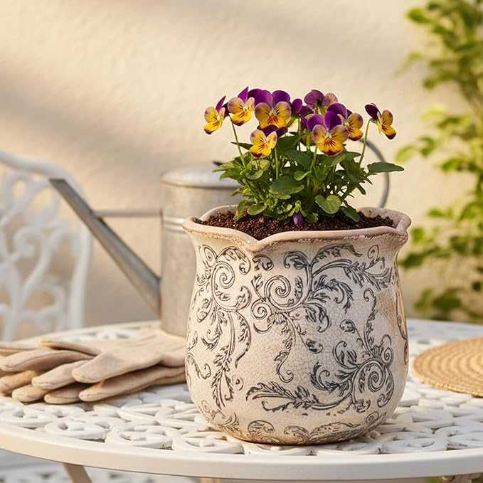 Ceramic Pots for Plants, Vintage Plant Pot - Image 2