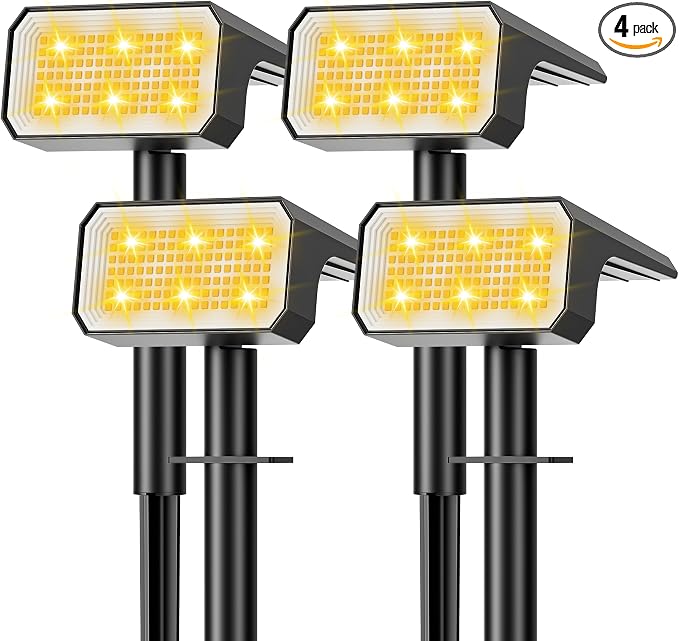 Solar Spot Lights Outdoor, 4 Modes Auto On/Off Solar Landscape Spotlights by Flaow
