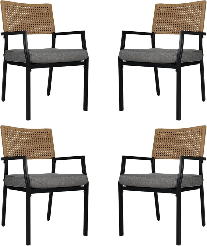 Grand patio Outdoor Dining Chair Set of 4, 4 Pieces Patio Dining Chairs by GrandPatio