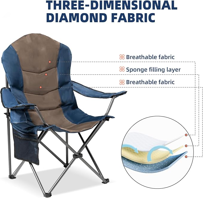 2 Pack Folding Camping Chairs for Adults - Image 5