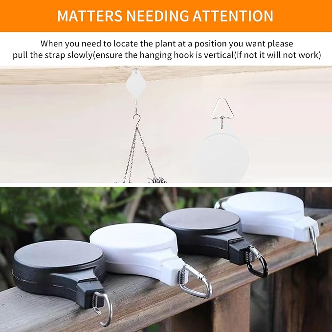 4PCS Plant Pulley Retractable Pulley Plant Hanger Hanging Flower Basket Hook - Image 6