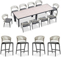 PURPLE LEAF 11 Pieces Outdoor Dining Set Patio Table and Chairs Set Aluminum by PURPLELEAF