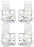 KINGYES Oversized Outdoor Rocking Chair Set of 4, All-Weather Patio Rocking by KINGYES