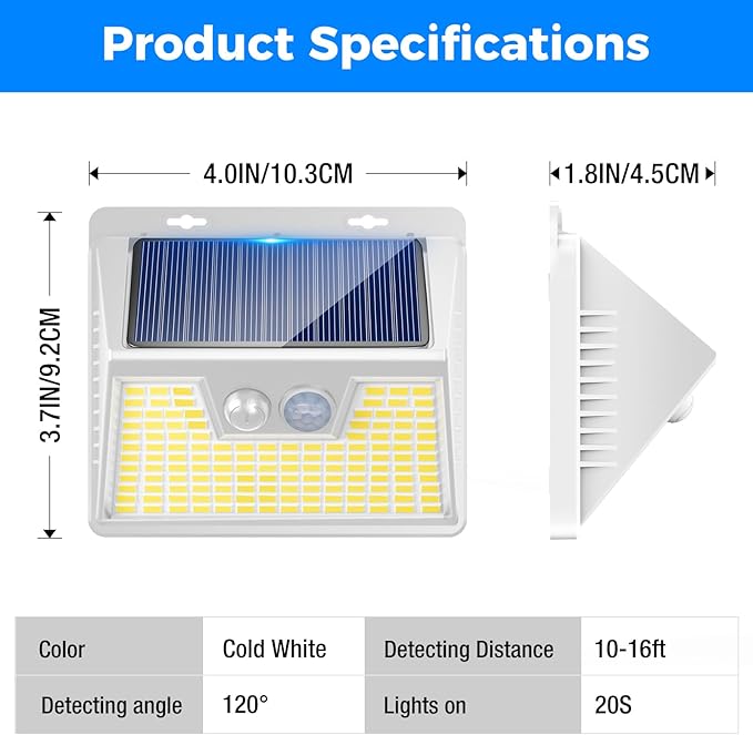 Peasur White Solar Lights Outdoor Waterproof, 8 Pack 140LED Bright Motion - Image 6