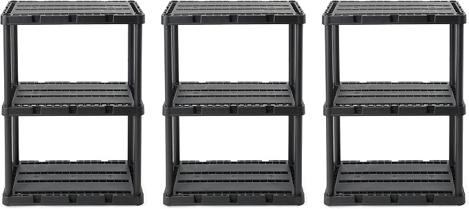 Gracious Living 3 Pack Light Duty Storage Shelves, Knect-A-Shelf 3-Shelf by GraciousLiving