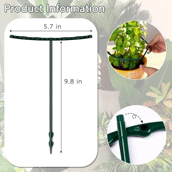 Mwellewm 10 Pack Plant Support Plant Stakes Metal Half Round Search Support - Image 7