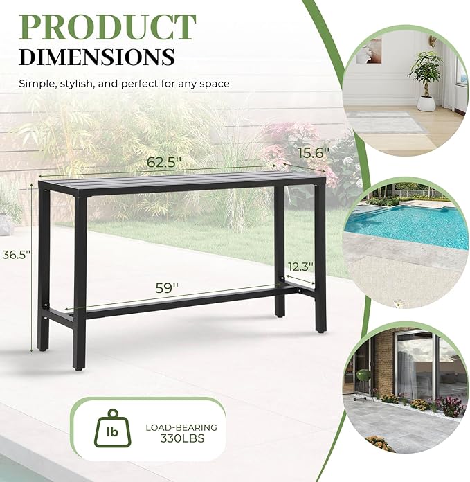Outdoor Bar Table, Patio Counter Height Bar Table - Image 6