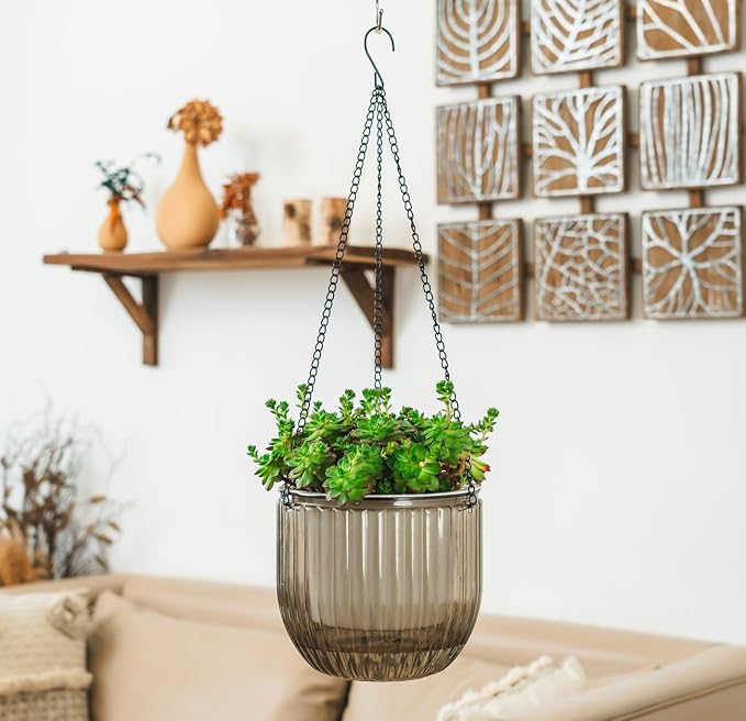 Melphoe 1 Pack Self Watering Hanging Planters Indoor Flower Pots, 8.3 Inch - Image 4
