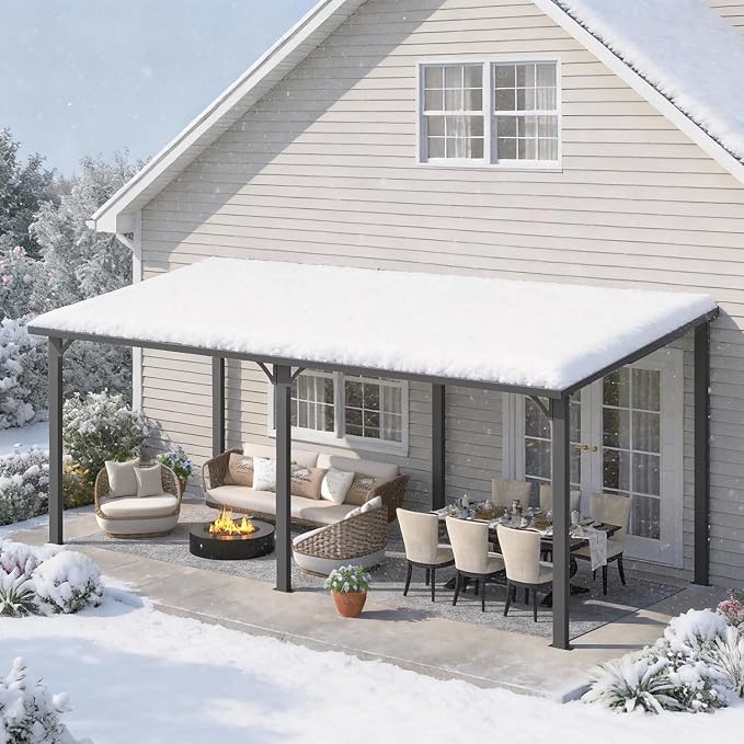 AECOJOY 8' x 20' Outdoor Hardtop Metal Gazebo - Image 7