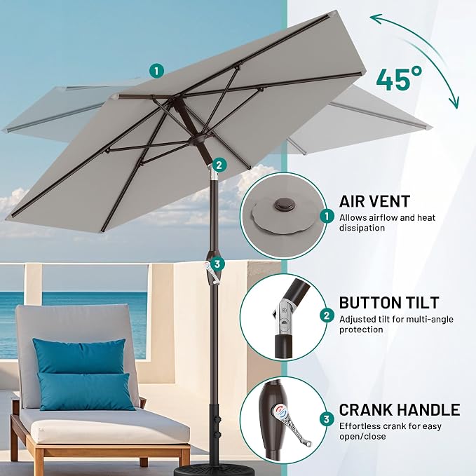 AreShark 7.5FT Patio Umbrella Table Market Umbrella - Image 5