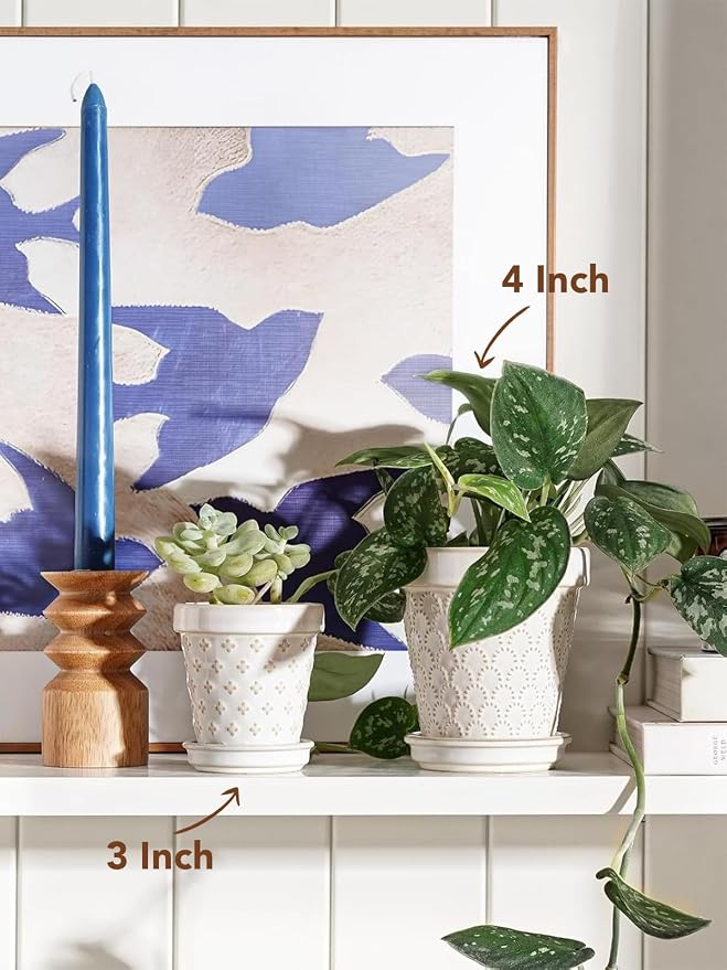 LE TAUCI Ceramic Succulent Pots, 4 Inch Small Plant Pot - Image 5