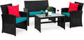 Best Choice Products 4-Piece Outdoor Wicker Patio Conversation Furniture Set by BestChoiceProducts