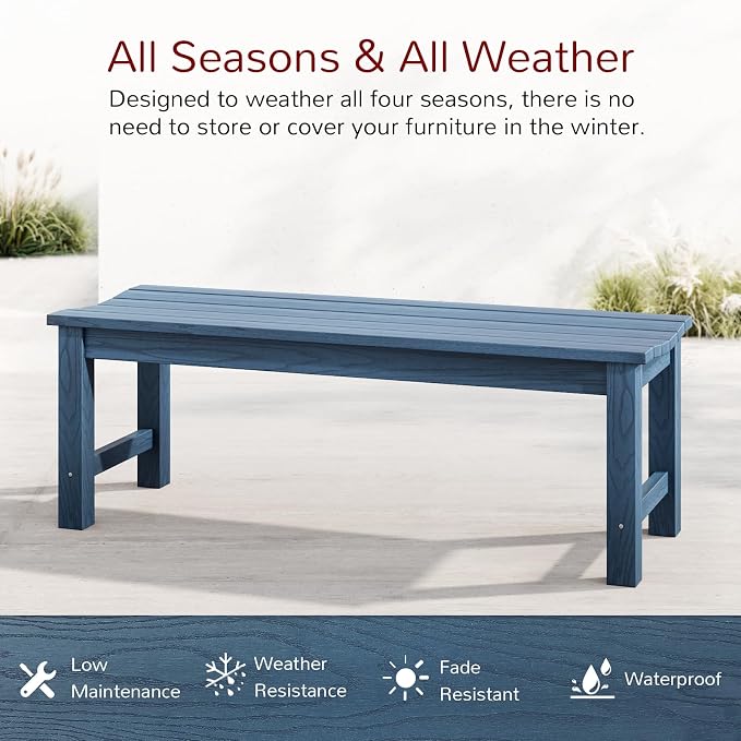 Stoog Backless Outdoor Bench, 2-Person Patio Benches - Image 4