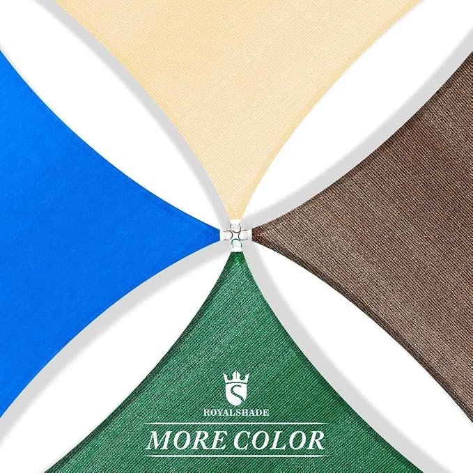 Royal Shade 20' x 20' x 20' Beige Triangle Sun Shade Sail Canopy Outdoor Patio - Image 9