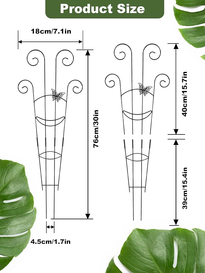 Metal Butterfly Trellis for Climbing Plants Indoor, 4 Pack 30 Inch Taller - Image 2