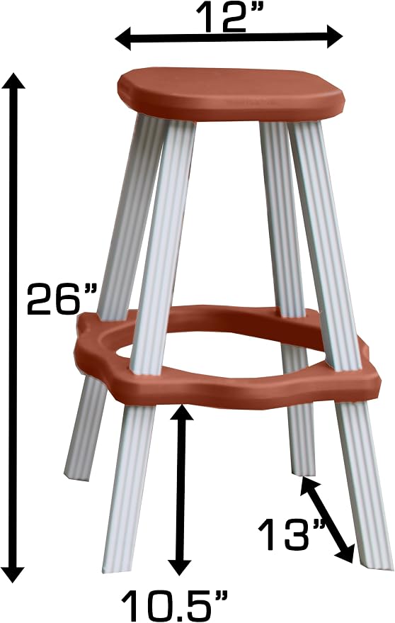 Single Bar Set Includes 2 Barstools Redwood Top & Warm Grey Base Ideal - Image 5