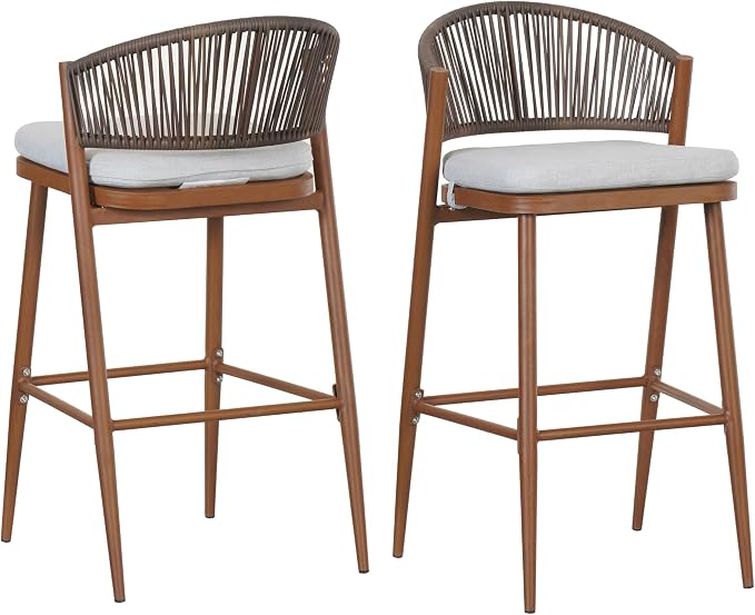 Christopher Knight Home Hearth 30.25" Patio Barstools Set of 2, Woven Wicker - Image 6