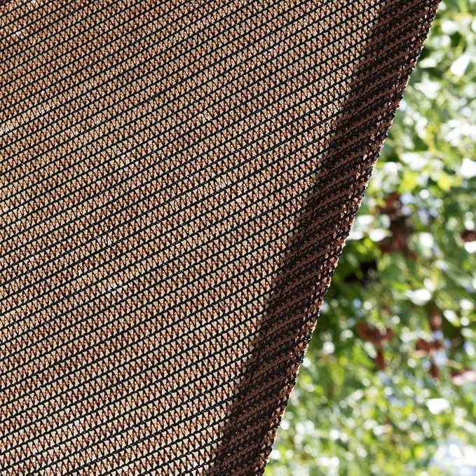 Amgo Custom Size 27' x 27' x 27' Brown Triangle Sun Shade Sail UPF50+ AGTAPRT12 - Image 9