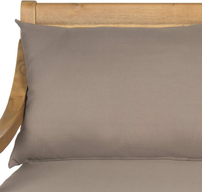 Safavieh Outdoor Collection Pasadena Brown /Taupe Acacia Wood Cushioned Daybed - Image 9