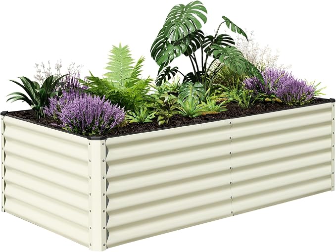 SnugNiture Galvanized Raised Garden Bed 6x3x2FT Outdoor Large Metal Planter Box by snugniture