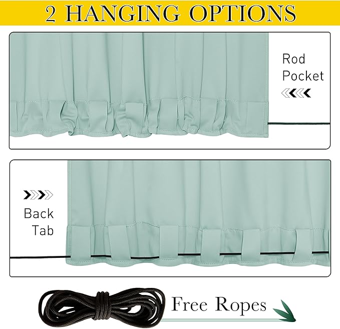 NICETOWN 2 Panels Weighted Outdoor Curtains - Image 6