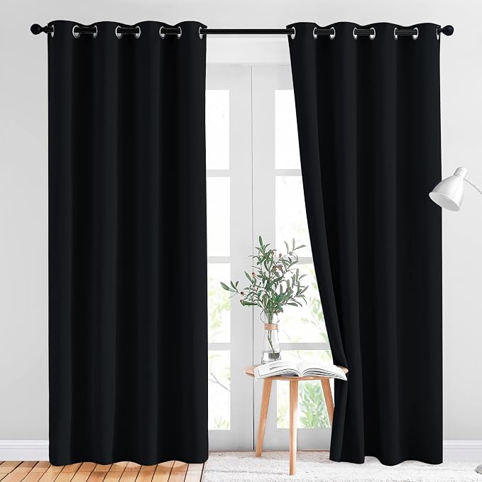 NICETOWN Black Out Dooway Curtain 80 inches Long, Grommet Thermal Insulated by NICETOWN