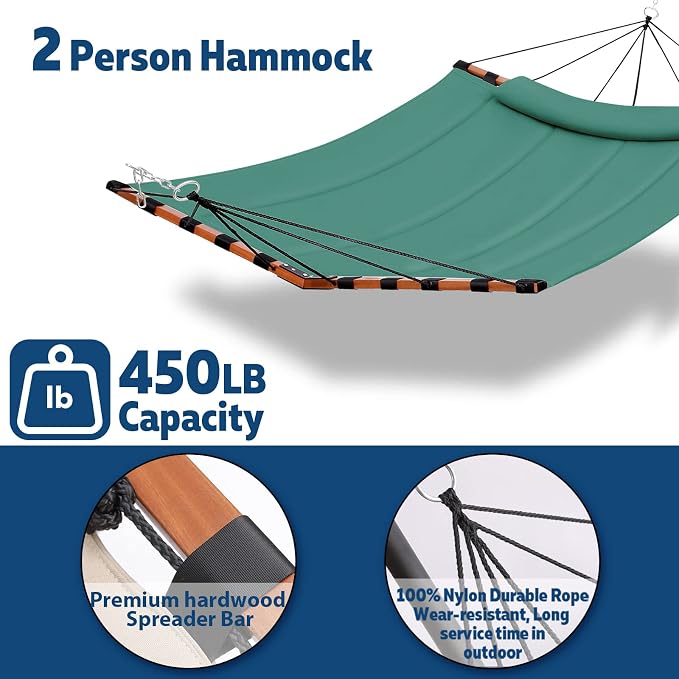 TegerDeger 12FT 2 Person Hammock Large Hammock 450LB Capacity - Image 4