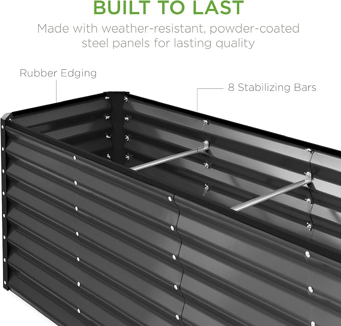 Best Choice Products 8x2x2ft Raised Outdoor Metal Garden Bed, Deep Root Box - Image 7
